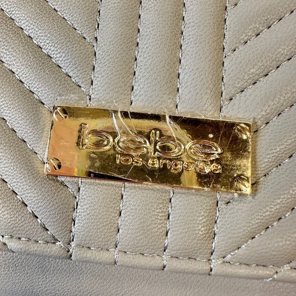 Bebe NWT Grey Hannah Tri-Fold Flap Wallet - Picture 3 of 14